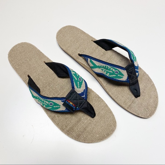 Rainbow | Shoes | Rainbow Sandals Hemp Single Layer Fish Strap Flip Flops  Size Small Nwot | Poshmark